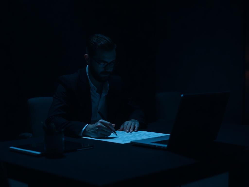 Profissional assinando contrato de prestação de serviços